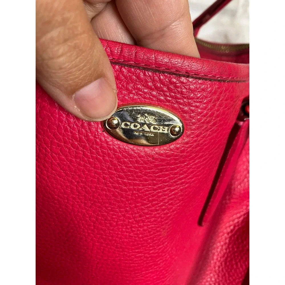 Coach Madison Satchel Bag Womens Medium Pink Good Pebbled Leather Crossbody